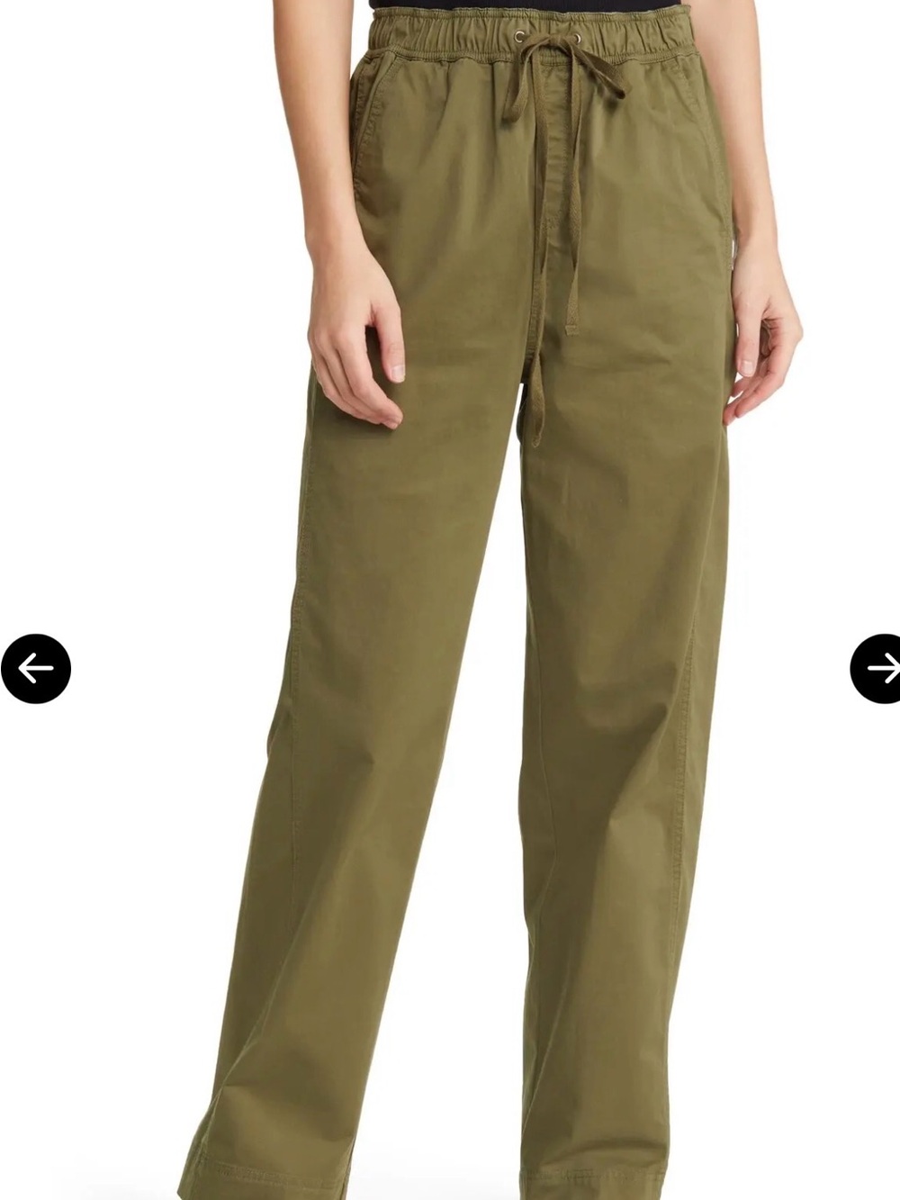 Treasure & Bond Olive Drawstring Waist Chinos